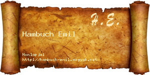 Hambuch Emil névjegykártya